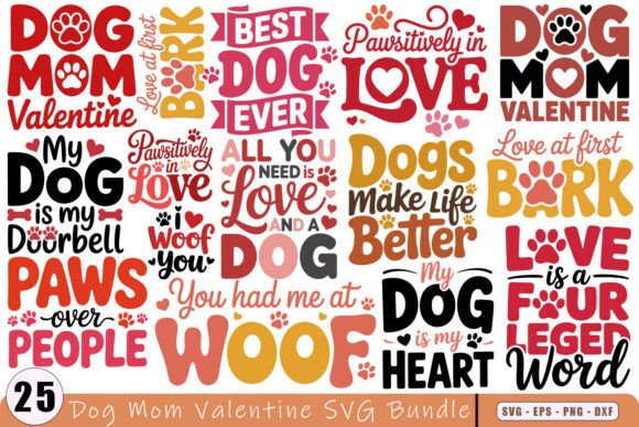 Download Dog Mom Valentine SVG Bundle Cut File - Svg bundle Collection