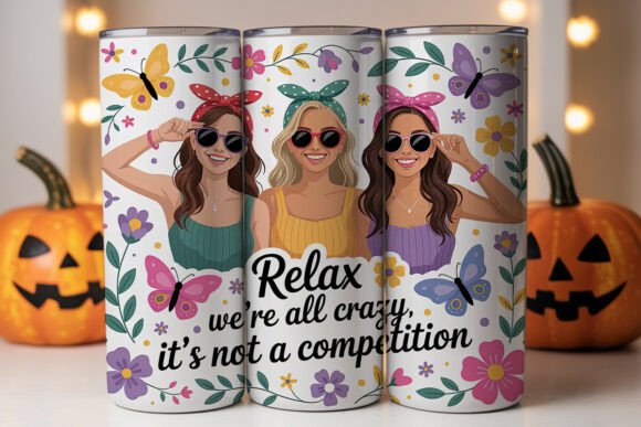 Download Relaxing Girlfriends 20oz Tumbler Wrap - Girlfriends Collection