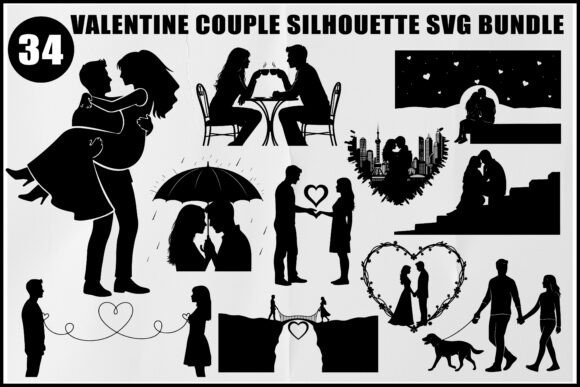 Download Valentine Couple Silhouette SVG Bundle - Svg bundle Collection