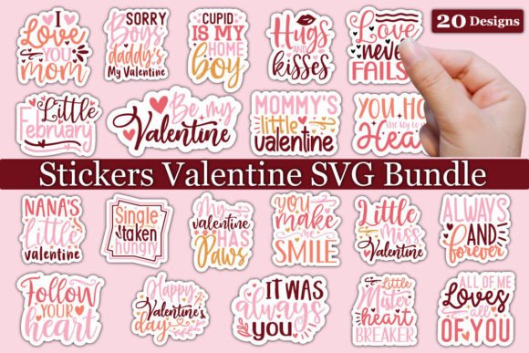 Download Stickers Valentine's SVG Bundle - Svg bundle Collection