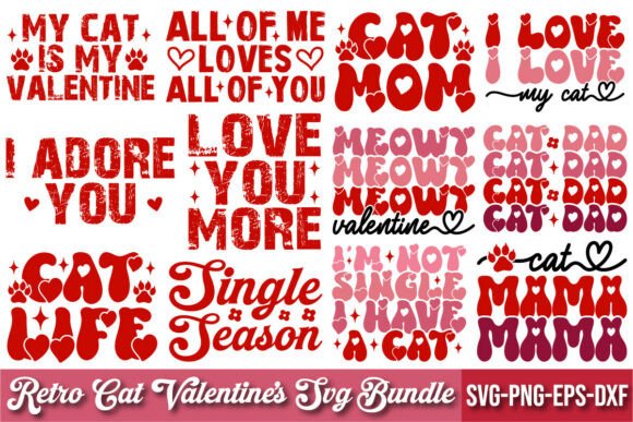 Download Retro Cat Valentine’s SVG Bundle - Svg bundle Collection
