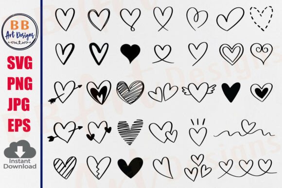 Download Heart SVG Bundle Heart Doodle Hand Drawn - Svg bundle Collection