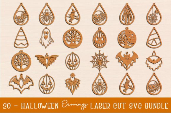 Download Halloween Wood Earrings SVG Bundle - Svg bundle Collection