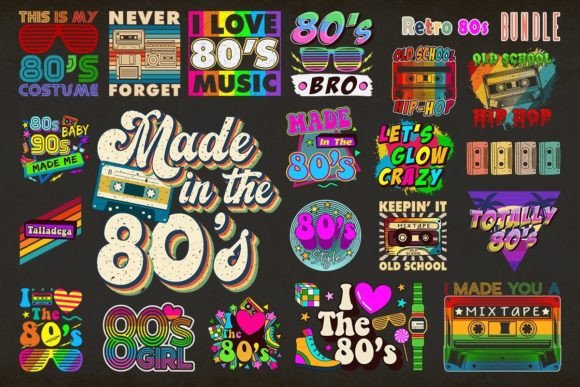 Download Retro 80s SVG Bundle - Svg bundle Collection